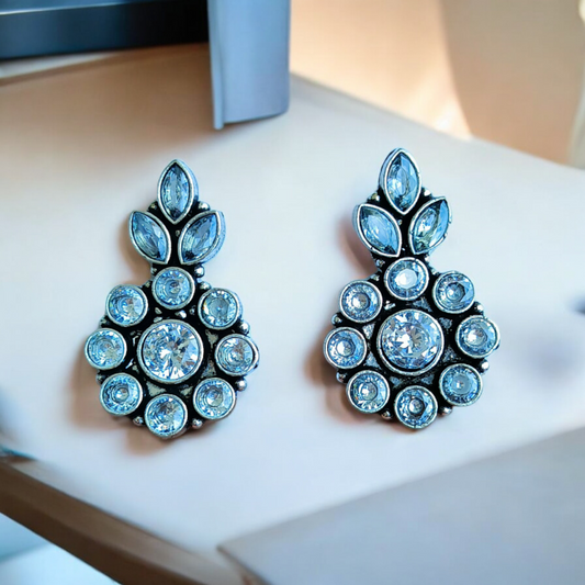 Silver-Plated Dimond Earrings
