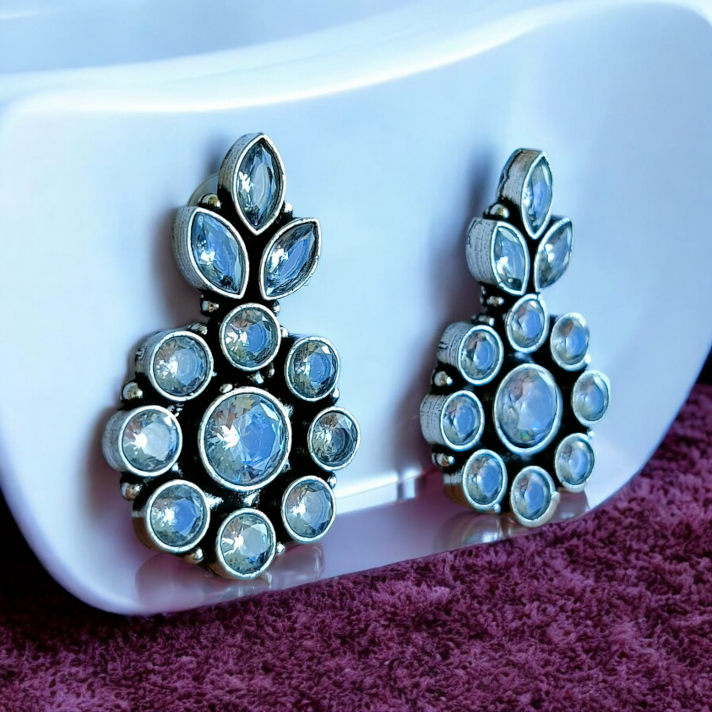Silver-Plated Dimond Earrings