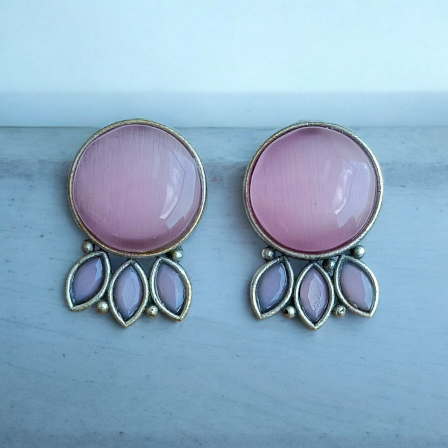 Pink Monalisa Stud Earring