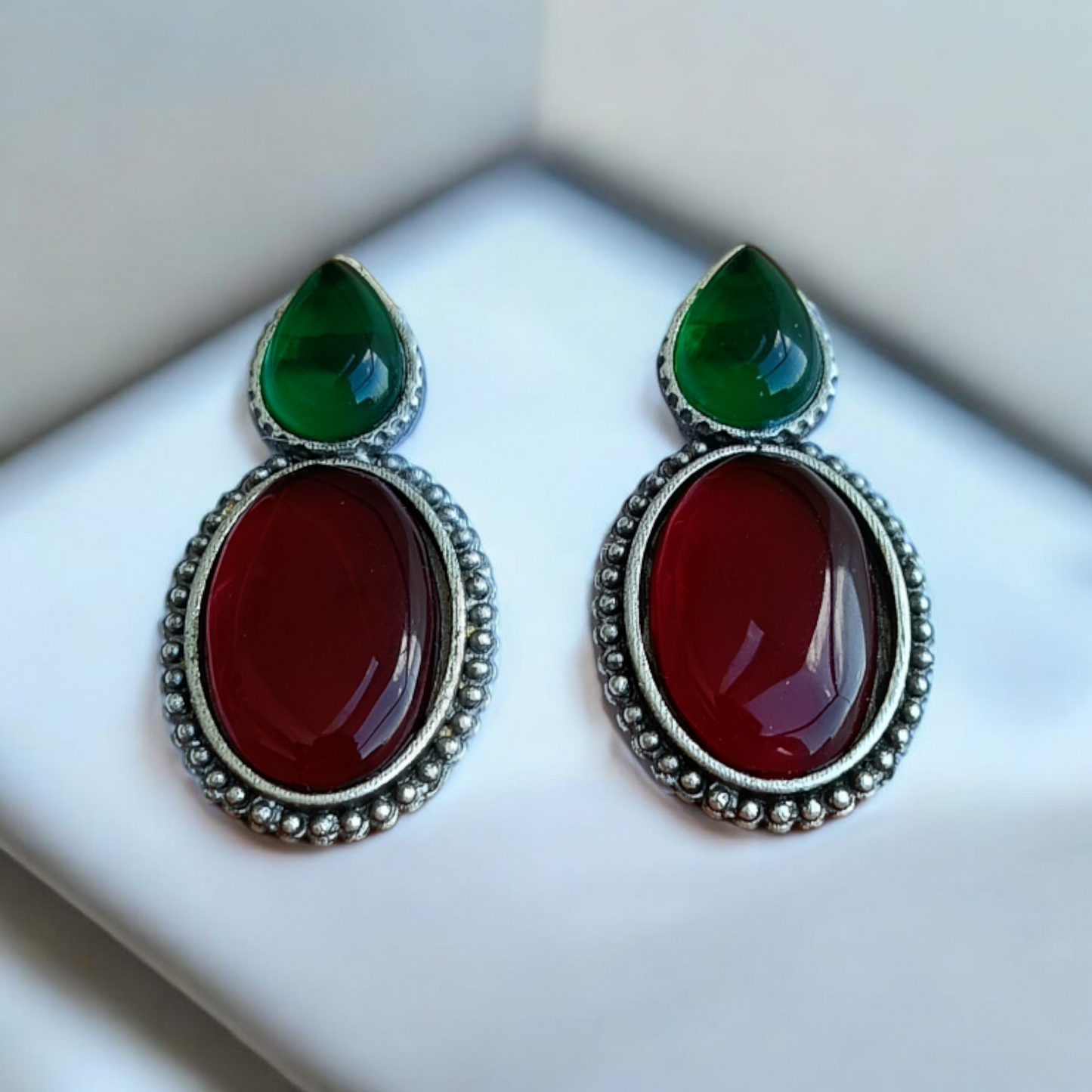 Ruby Green Monalisa Earring