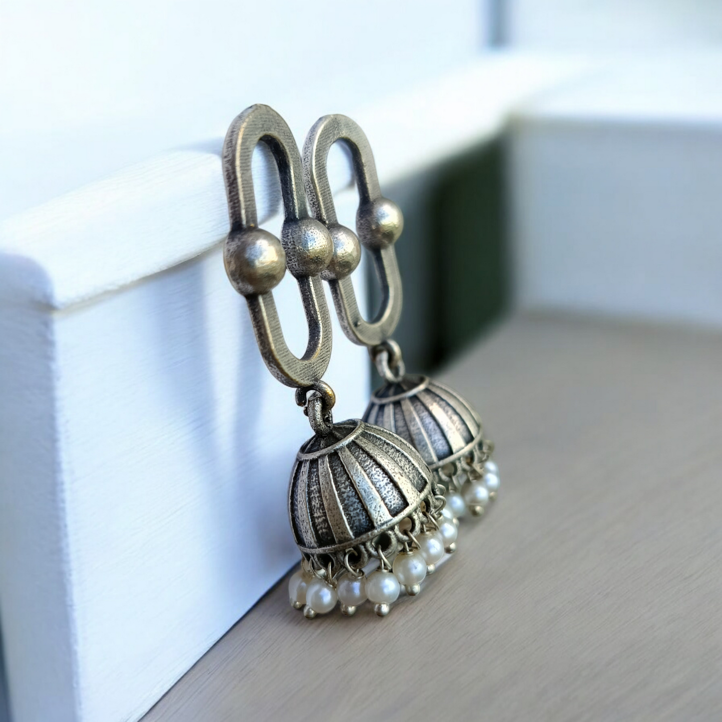 Oxidised Beads Jhumki
