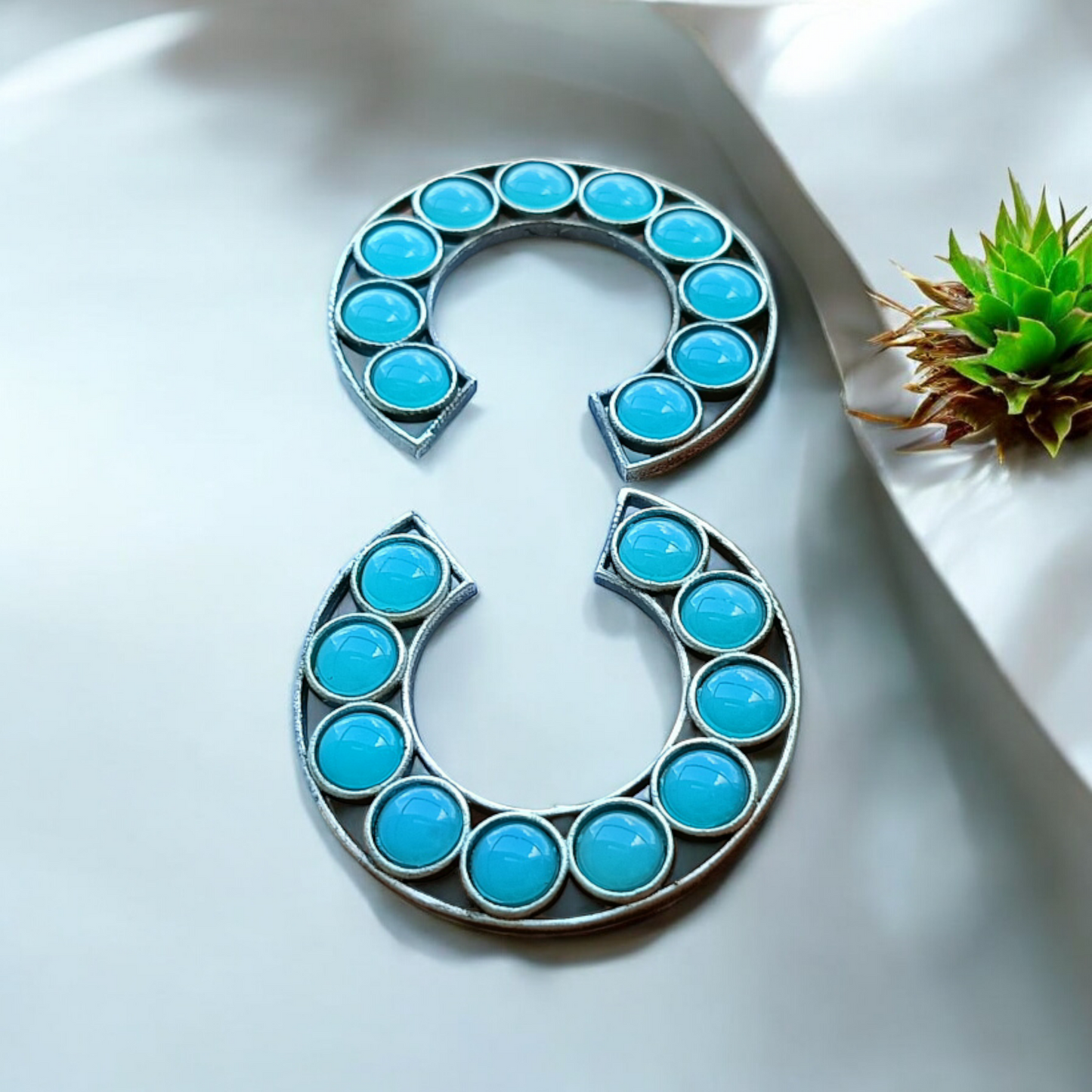 Sky Blue Semicircle Earring