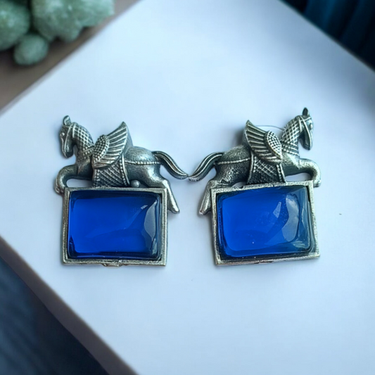 Silver-Blue Monalisa Earring