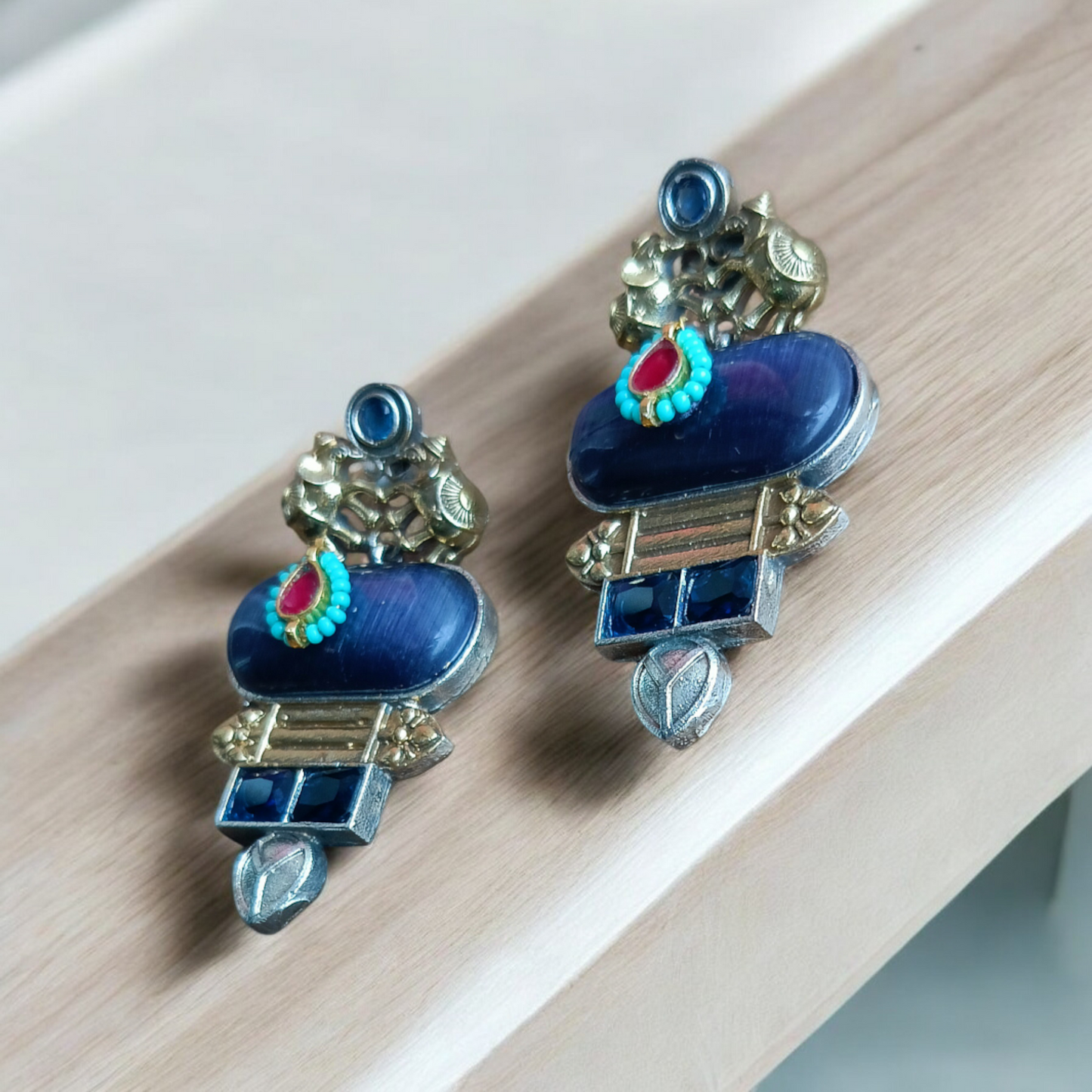 Pachi Kundan Elephant Necklace