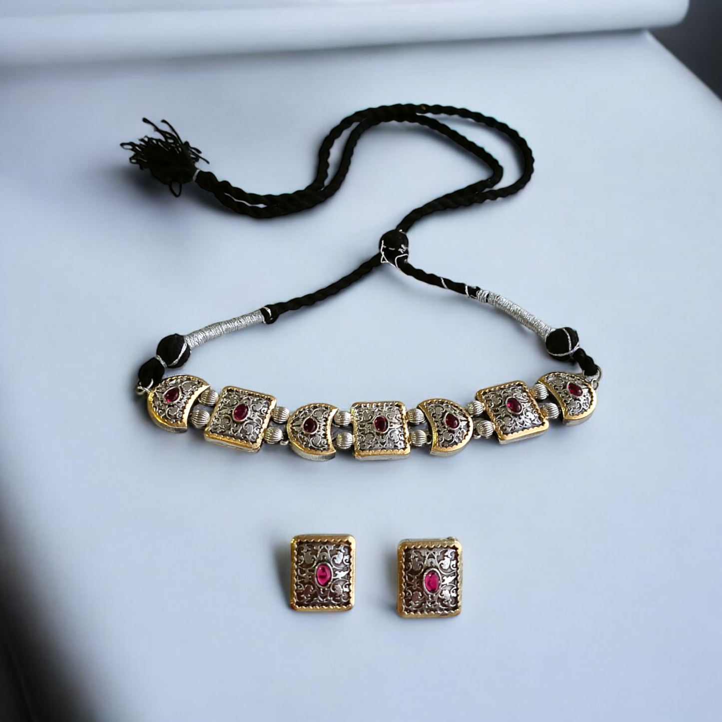 Ruby Dual tone Fusion Choker Set