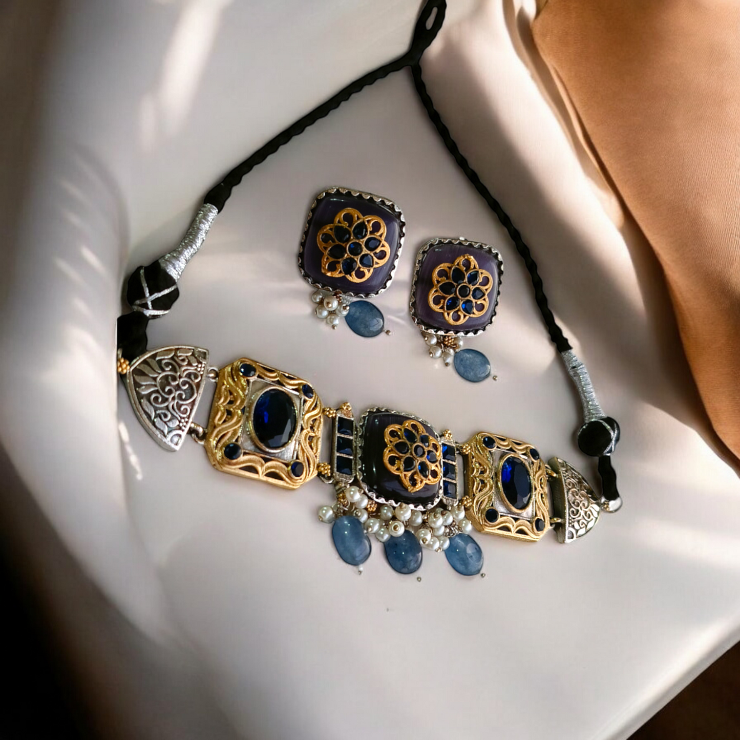 Blue Dual-tone Fusion Choker Set