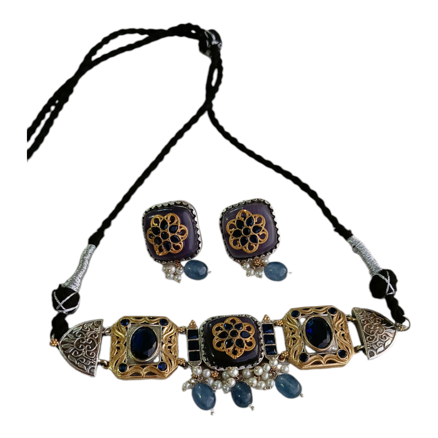 Blue Dual-tone Fusion Choker Set