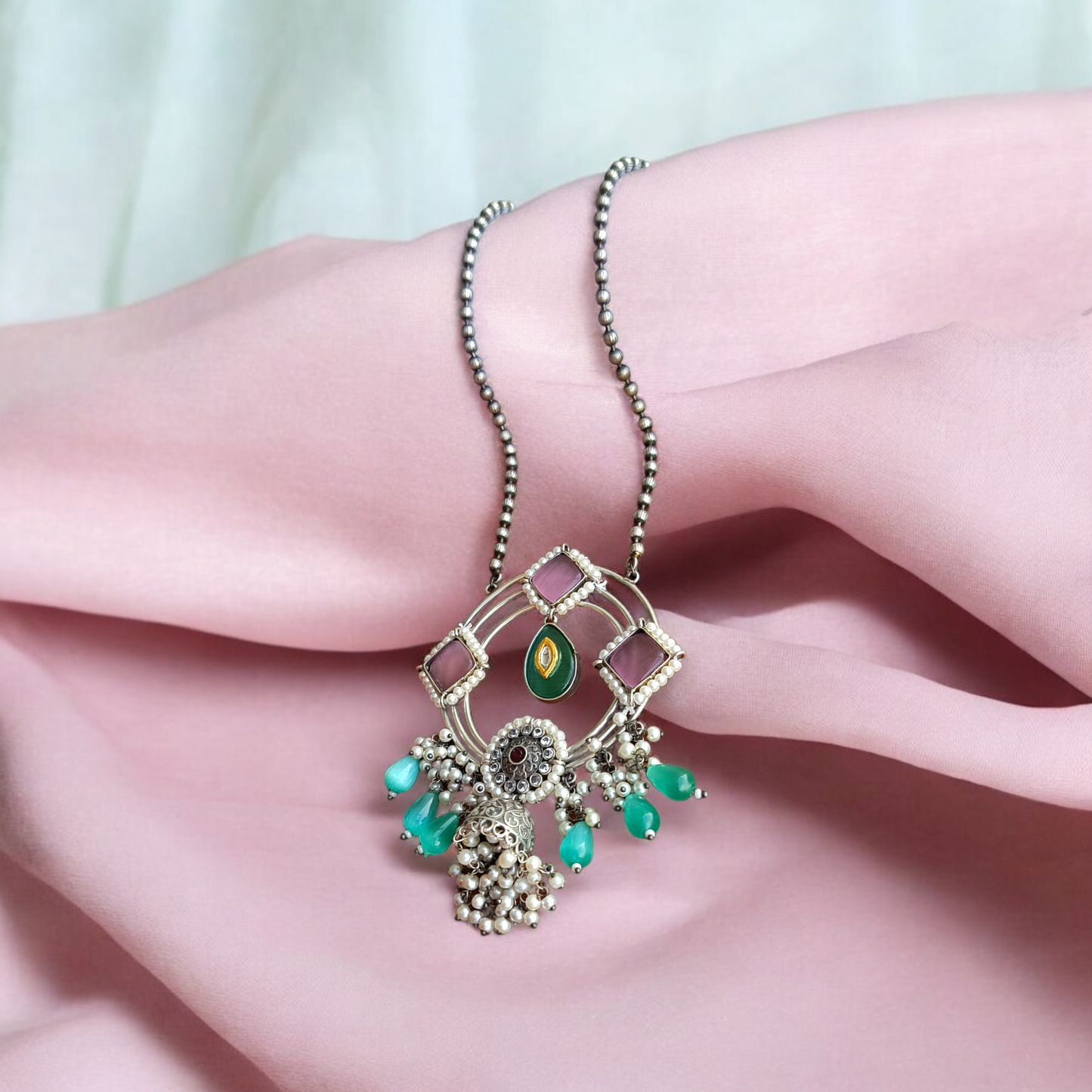 Rose Pink Long Necklace set