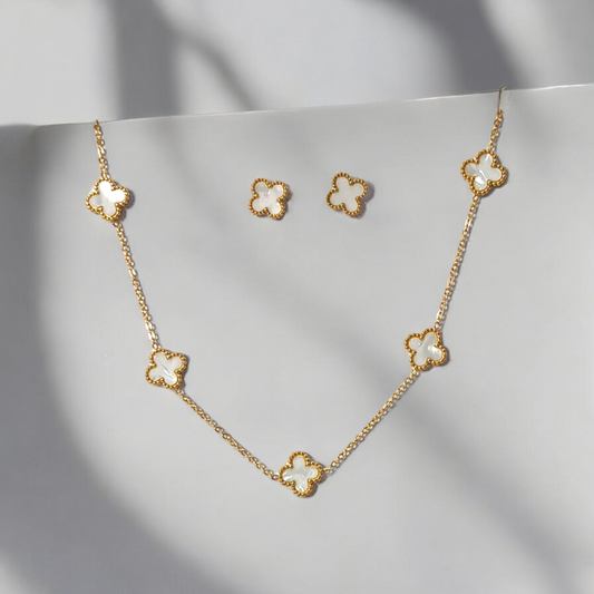 White Clover Stone Necklace