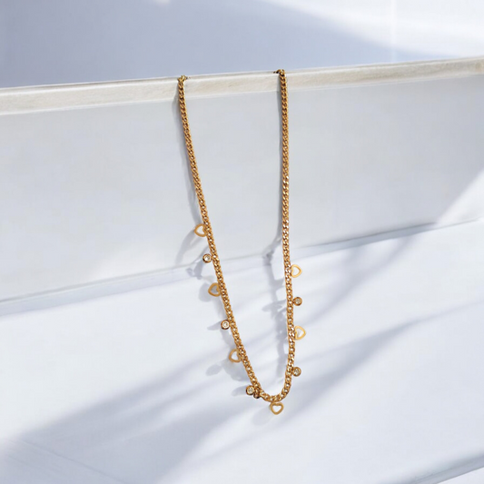 Heart Stones Chain Necklace