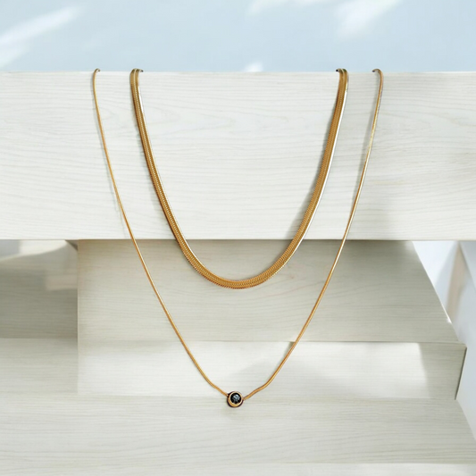 Round Line Two Layer Necklace