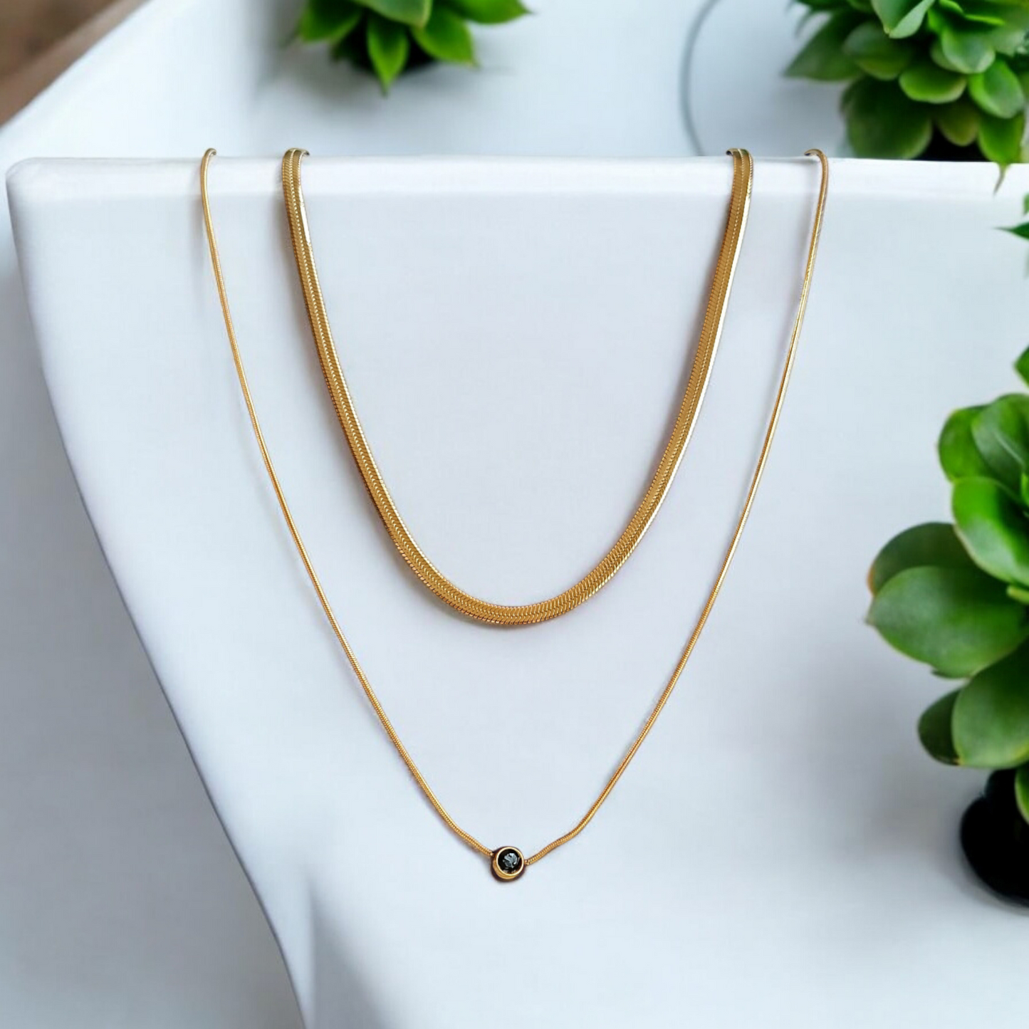 Round Line Two Layer Necklace