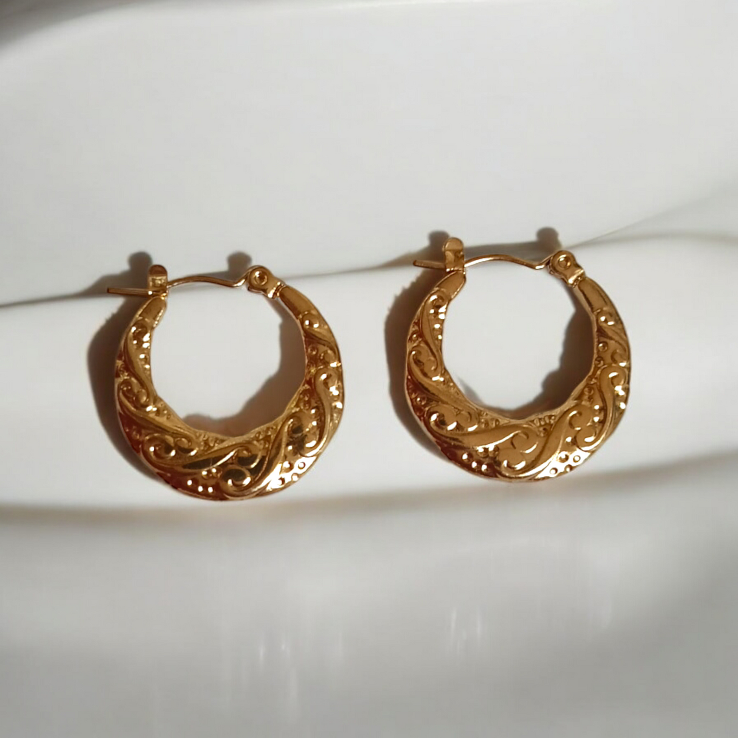 Golden Chunky hoop Earrings