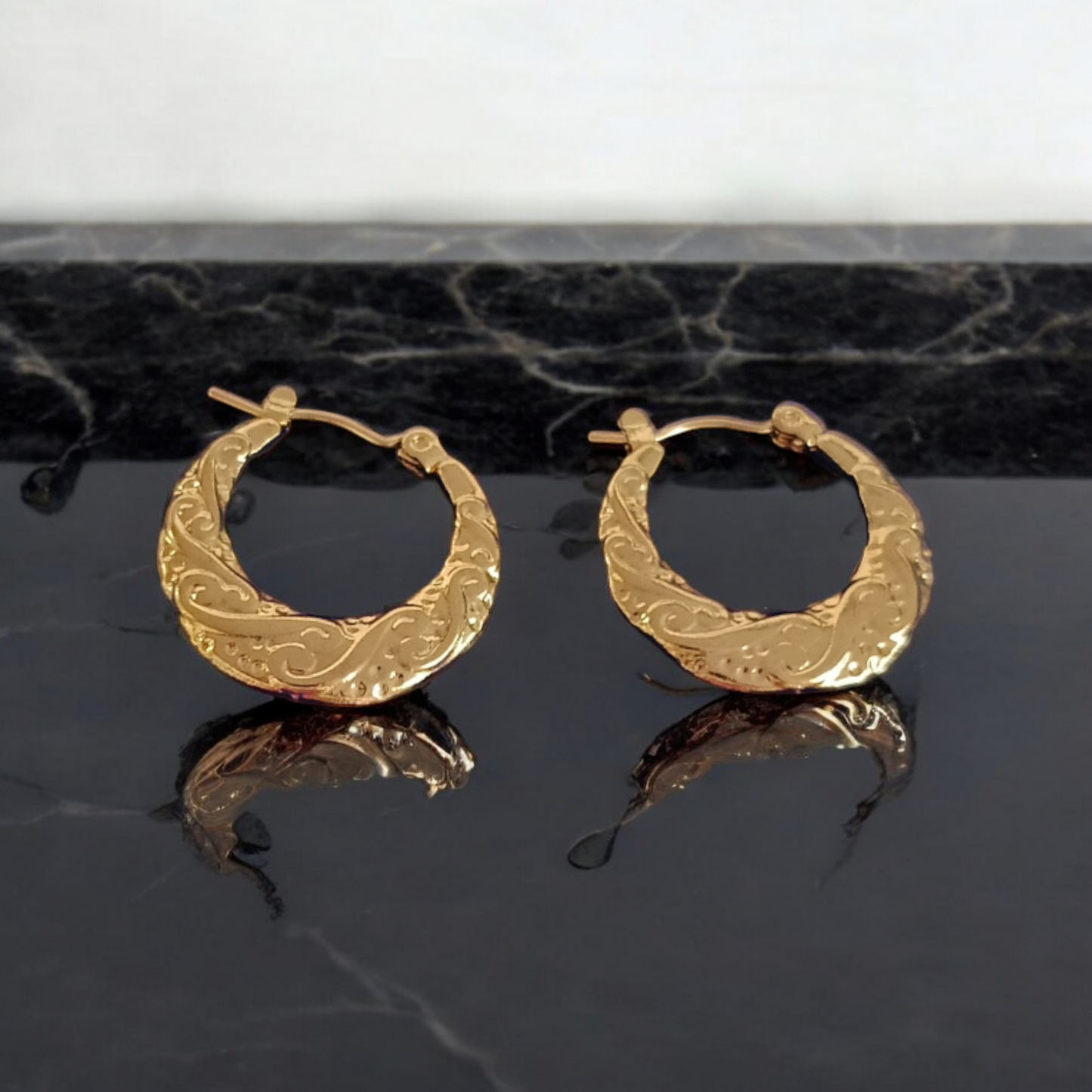 Golden Chunky hoop Earrings
