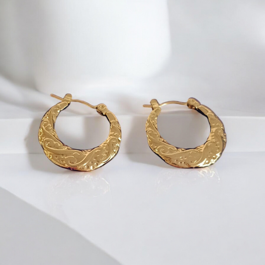 Golden Chunky hoop Earrings