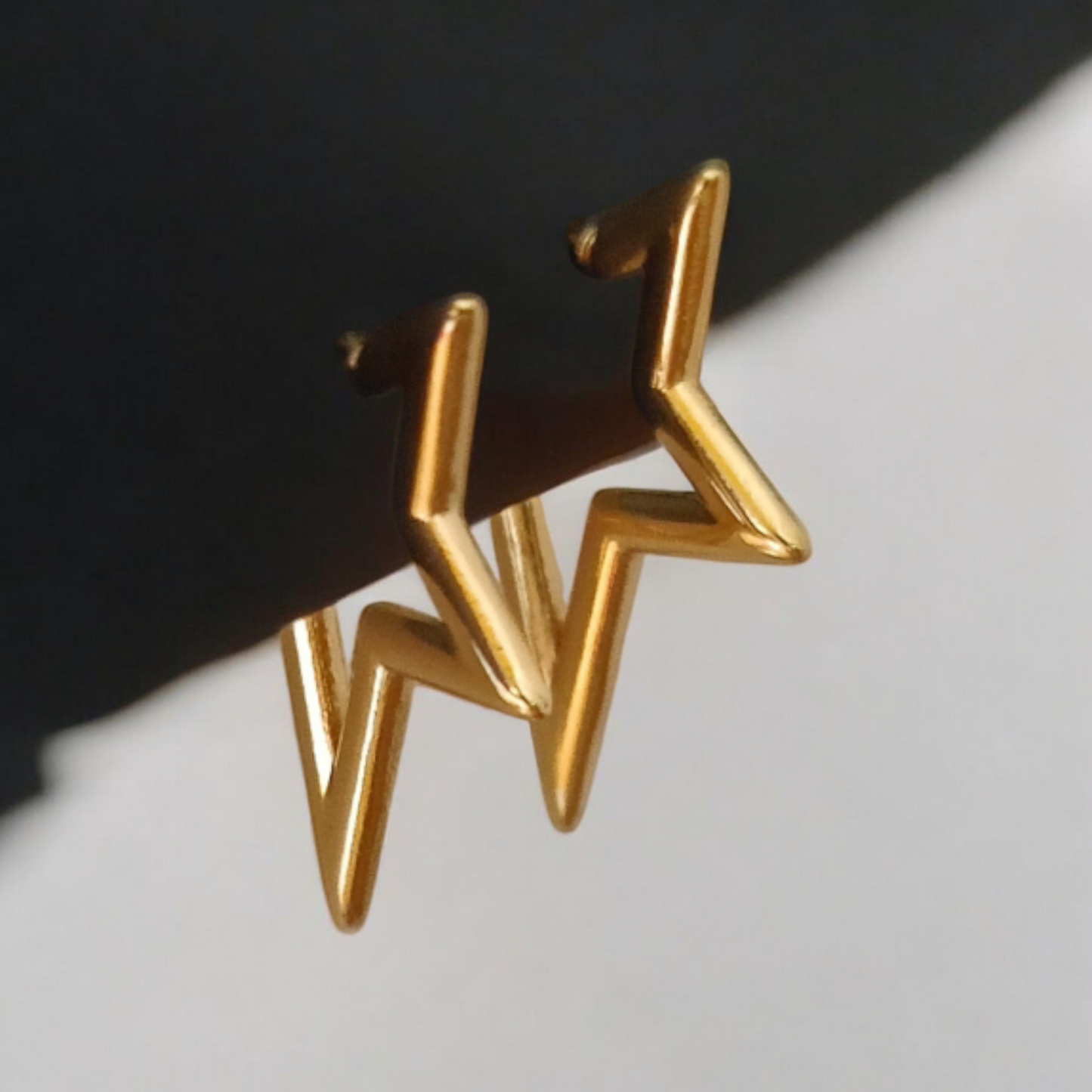 Golden Star Hoop Earrings