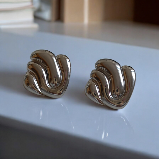Silver Square Earrings