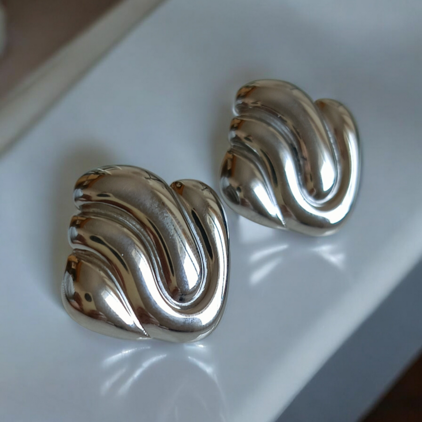 Silver Square Earrings