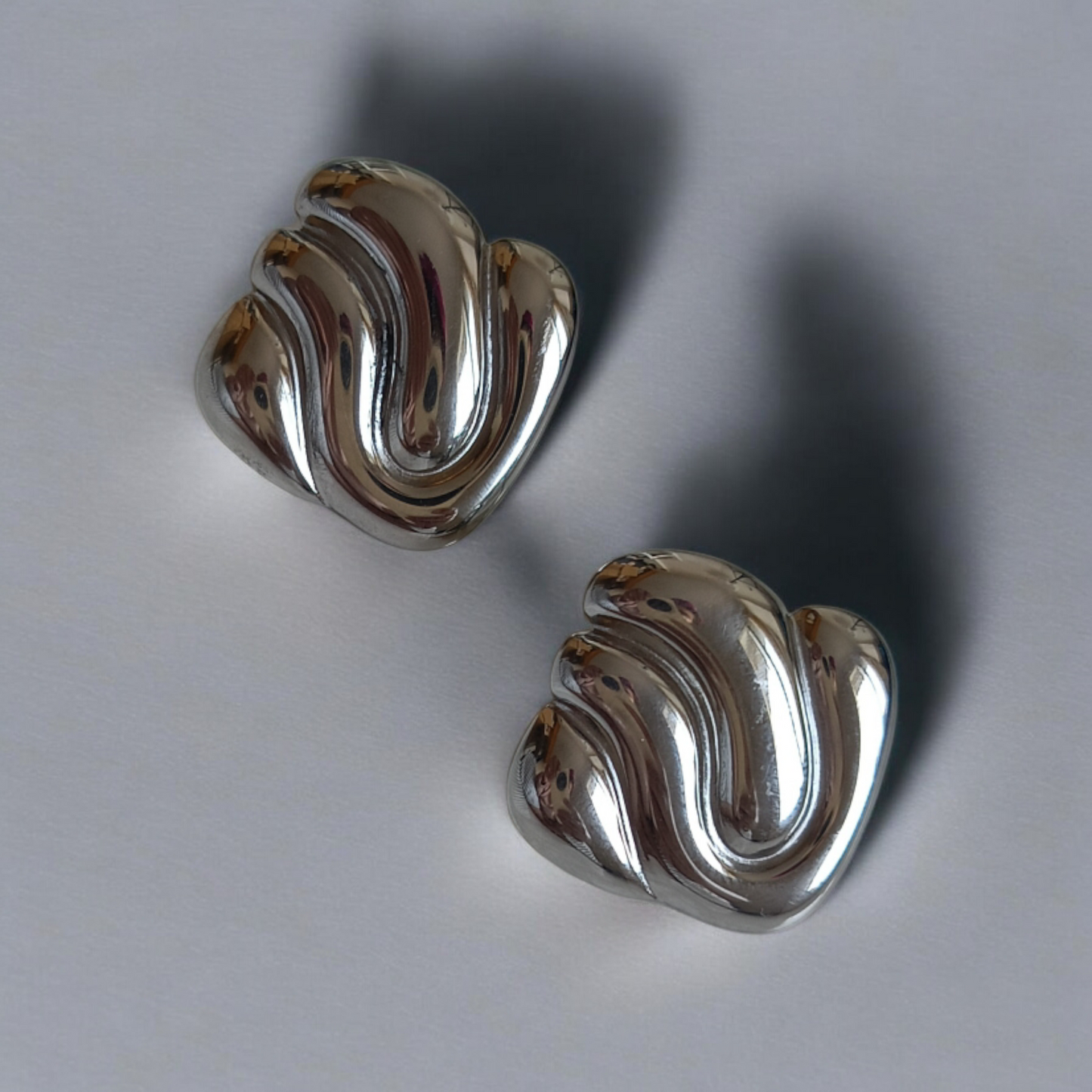 Silver Square Earrings