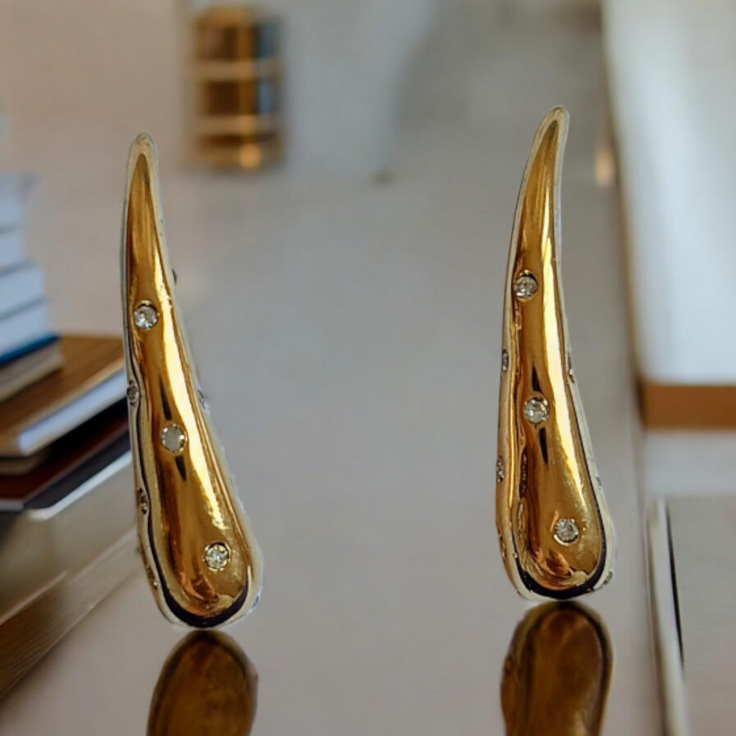 Long Gold Drop Earrings