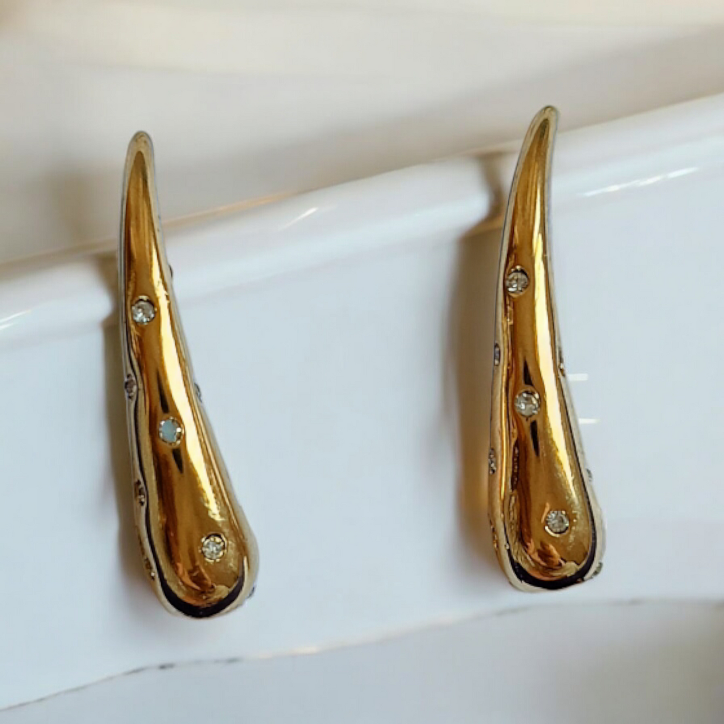 Long Gold Drop Earrings