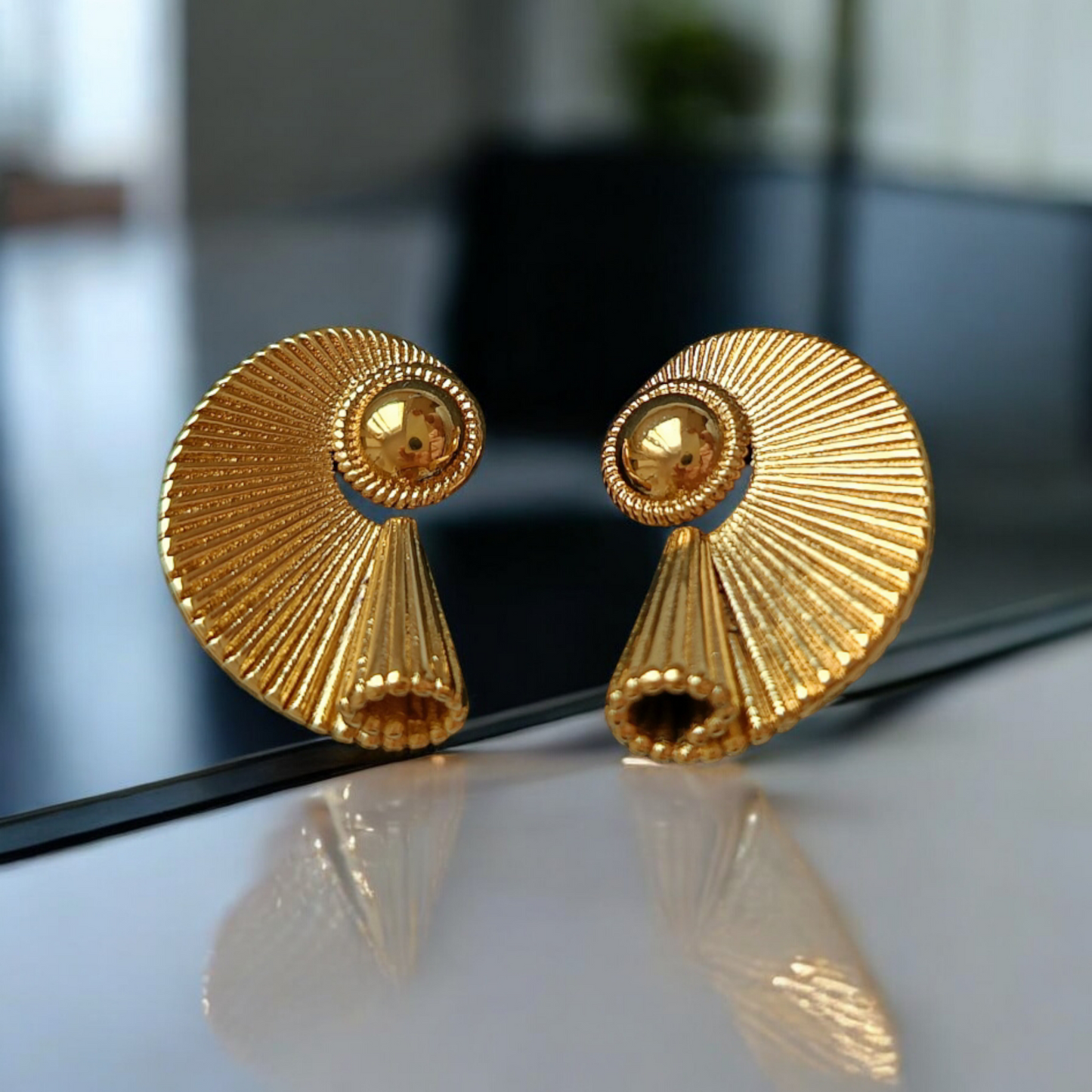 Golden Snail Earrings