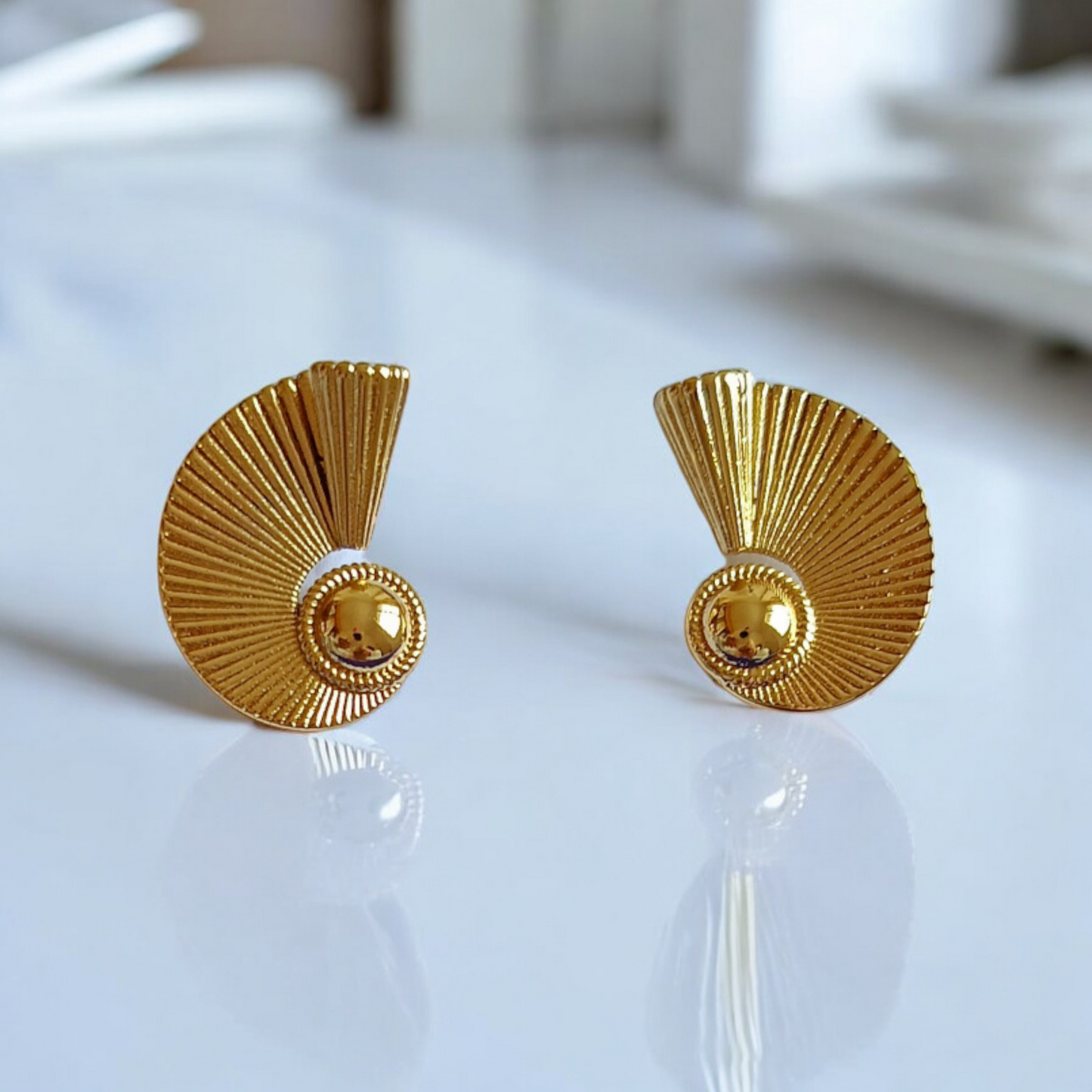 Golden Snail Earrings