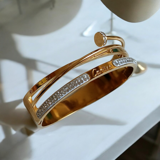 Sparkling Broad Bangle Bracelet