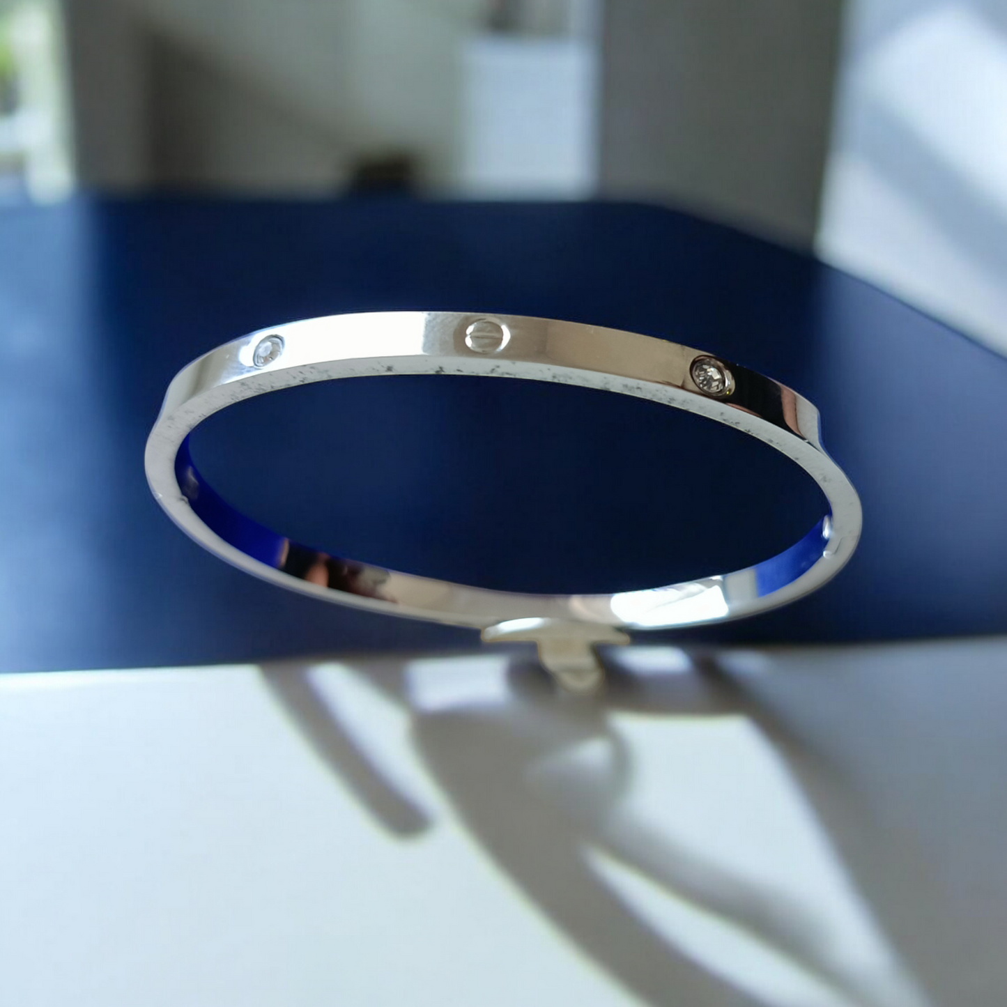 Silver Love Bangle Bracelet