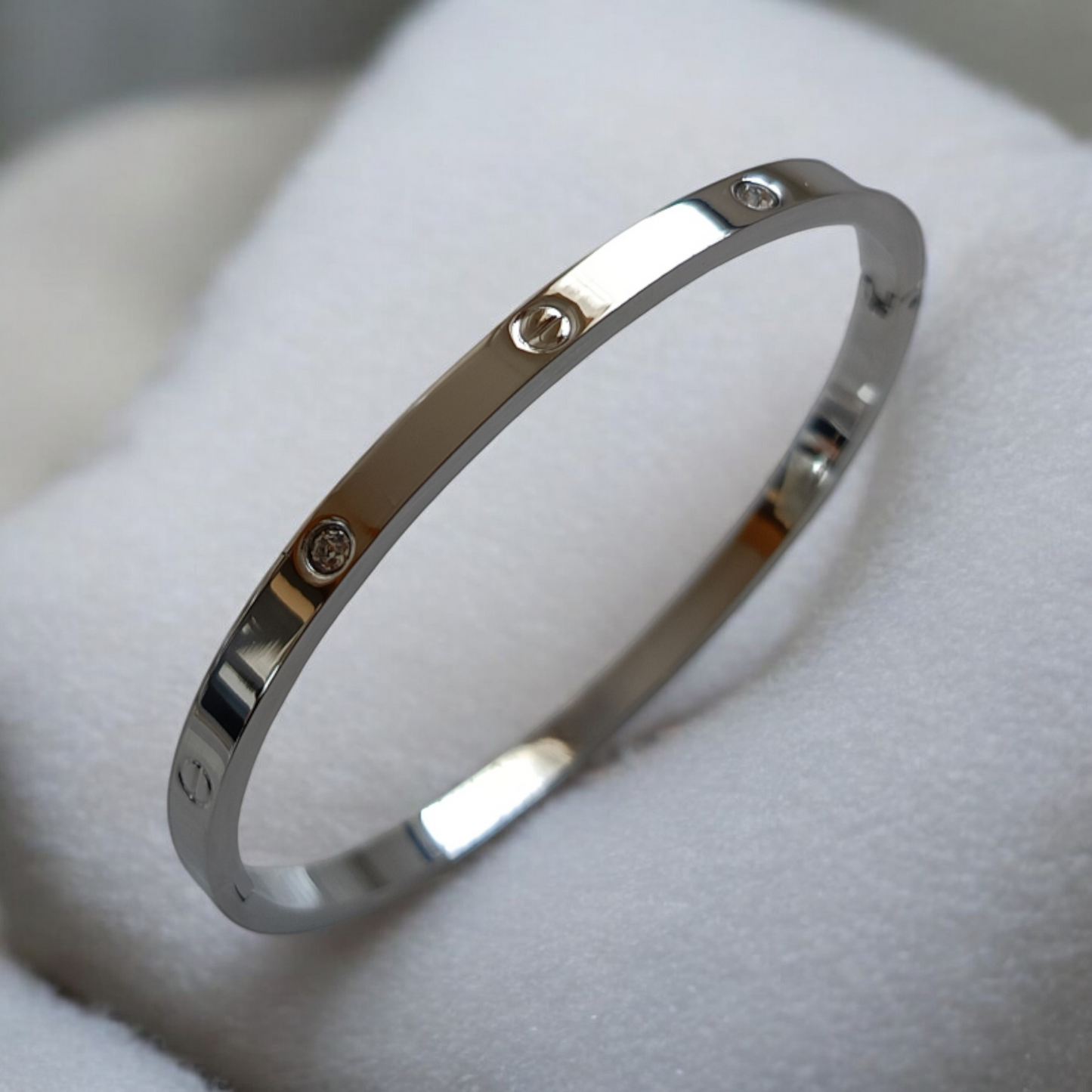 Silver Love Bangle Bracelet