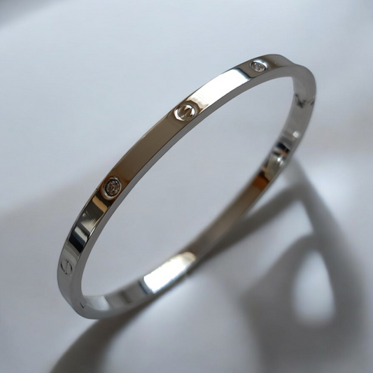 Silver Love Bangle Bracelet