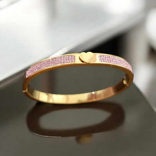 Pink Glamour Love Bangle Bracelet