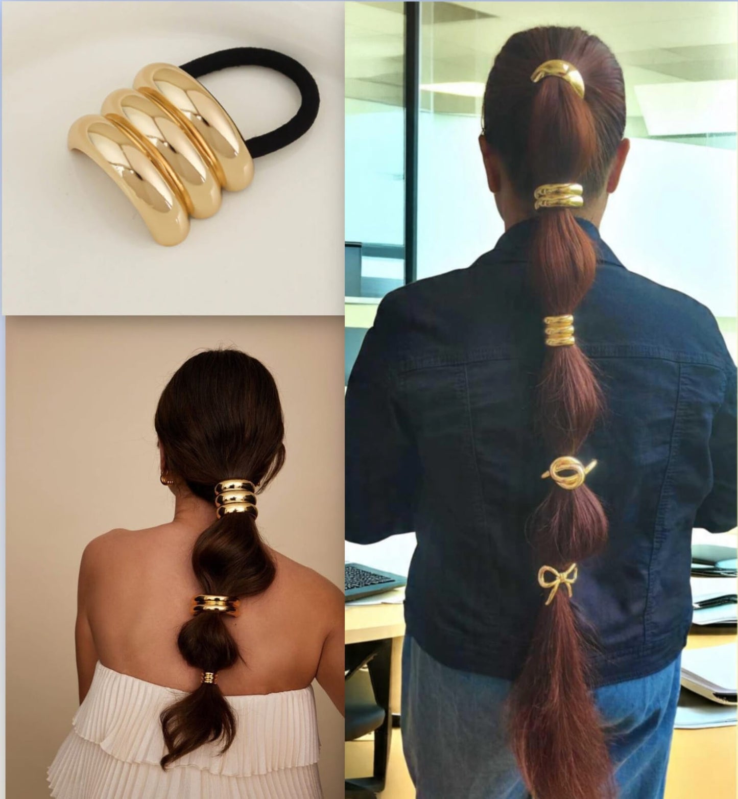Gold-Plated Anti-Tarnish Hair Tie – Triple Luxe