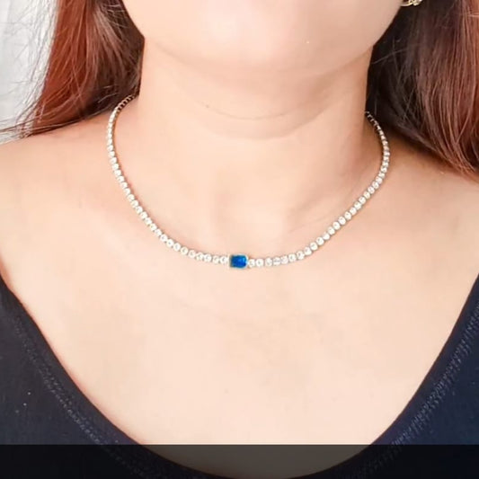 18k Gold Plated Solitaire Dimond Necklace