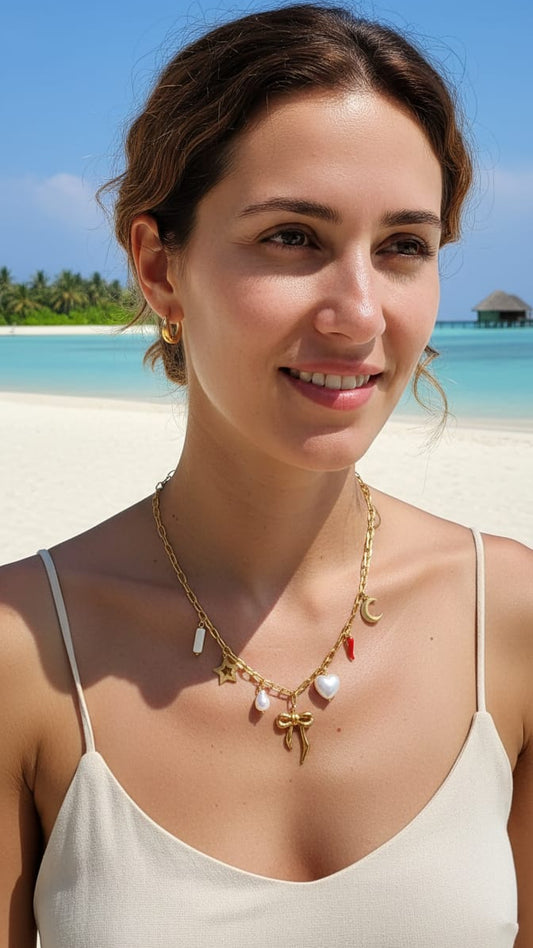 18k Gold Plated Anti-Tarnish Charm Necklace