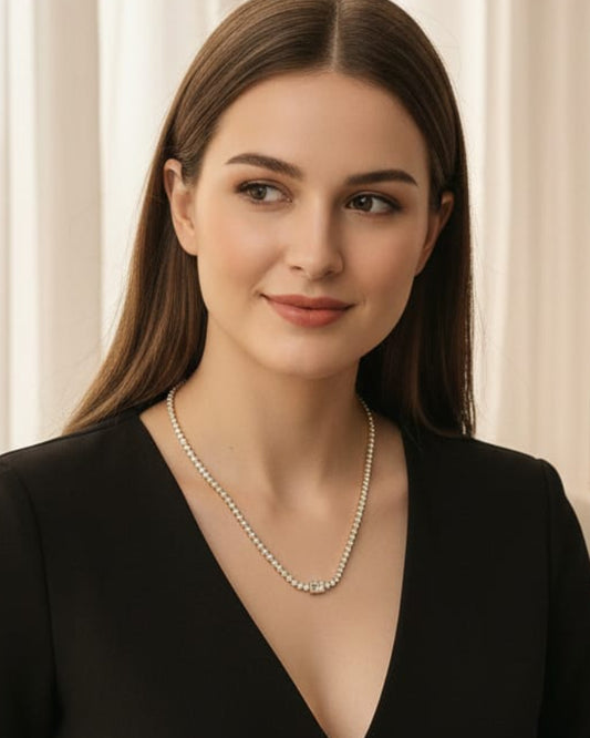 18k Gold Plated Solitaire Dimond Necklace