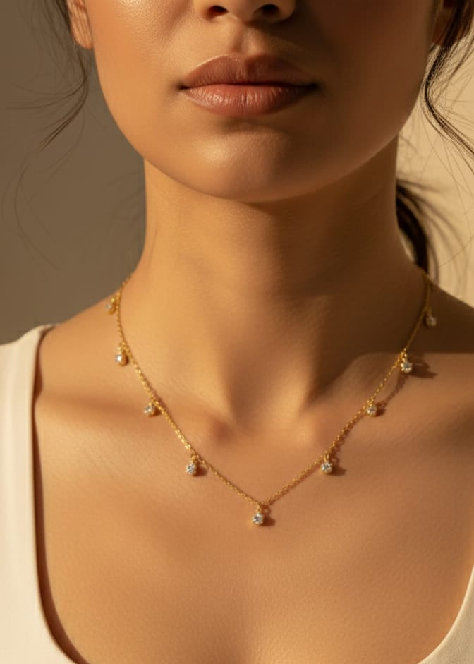 Dainty Multi-Stones Charm Necklace