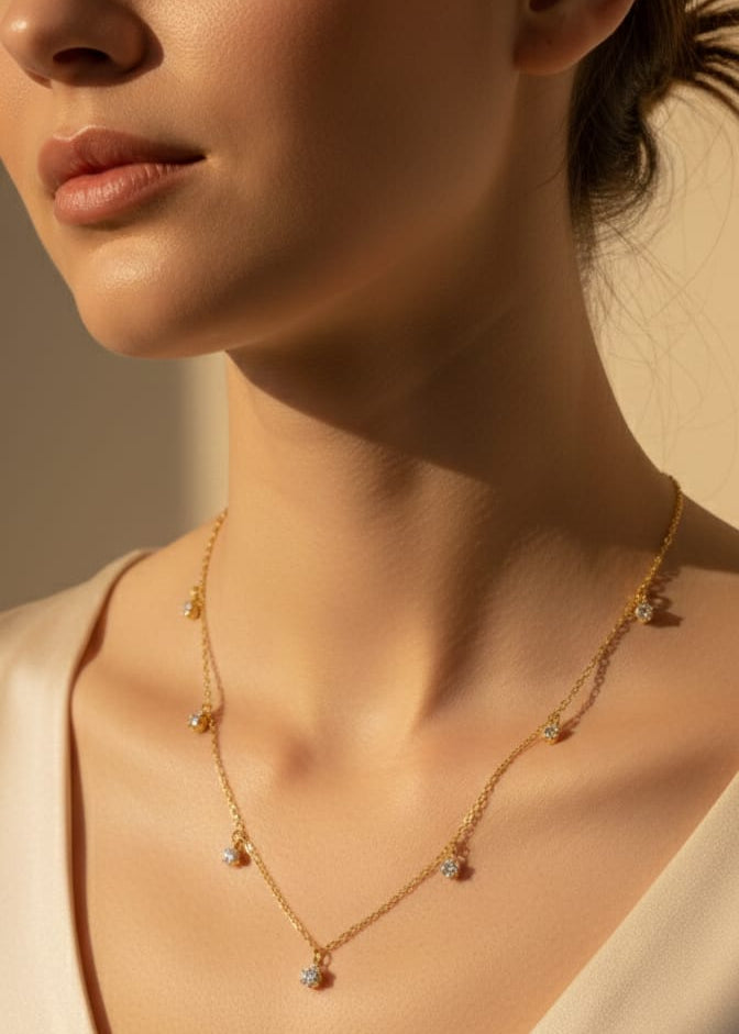 Dainty Multi-Stones Charm Necklace