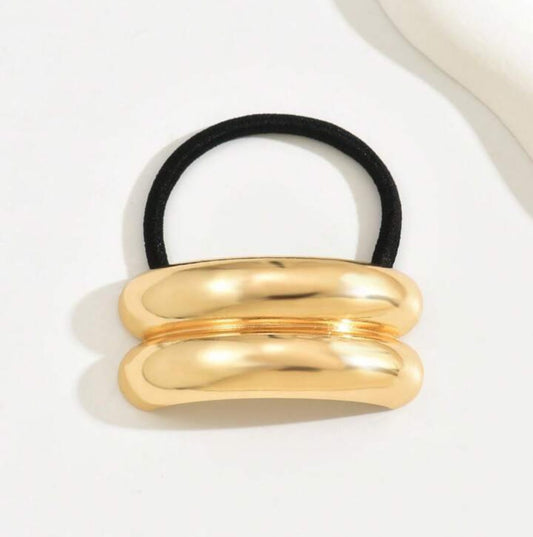 Anti-Tarnish Barrel Hair Tie – Bold Dual Curve