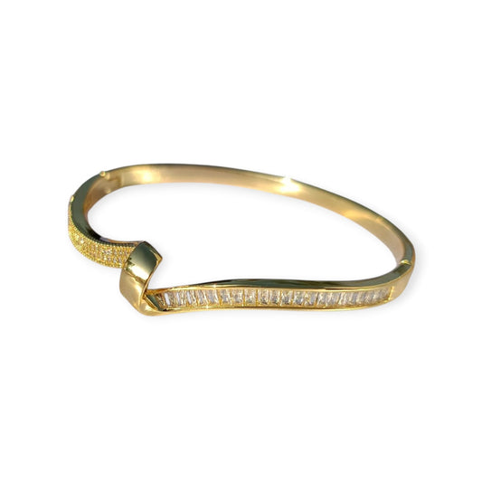 18k Gold Plated Solitaire Dimond Bracelet