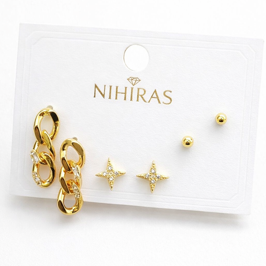 NIHIRAS Demi-Fine earrings Combo set