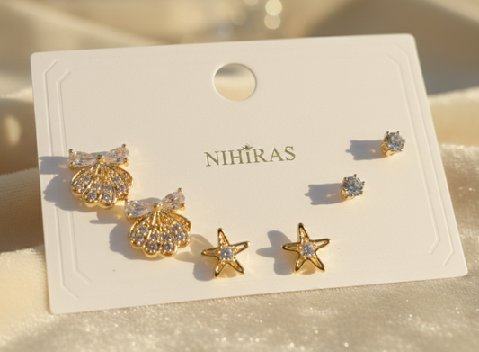 NIHIRAS Demi-Fine earrings Combo set