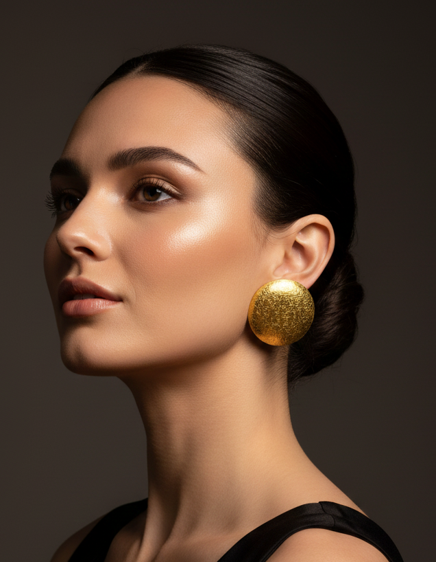 Brass Shield Earring