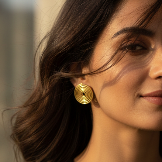 Spiral-Design Stud Earrings