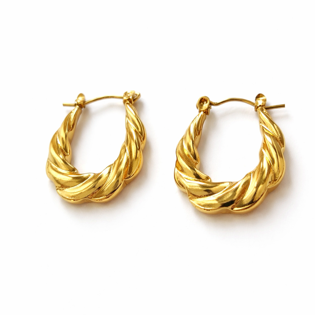 Nihiras aurelia twist gold hoops