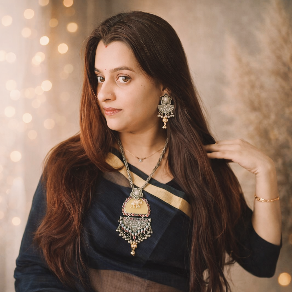 Yellow Monalisa Stone Fusion Necklace set