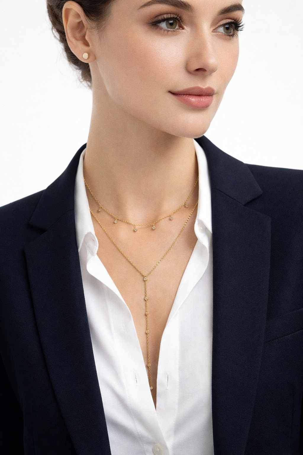 18k Gold Plated Anti-tarnish Solitaire Drop Necklace