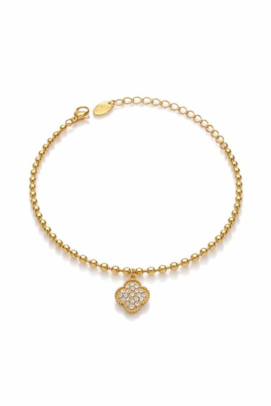 18k Gold plated Dimond clover Bracelet