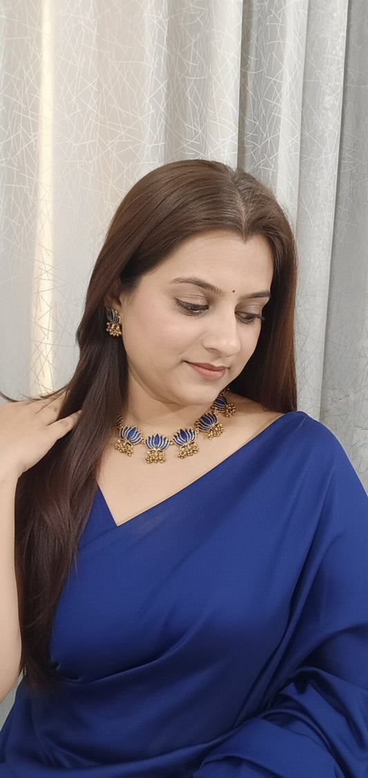 BLUE LOTUS ANTIQUE NECKLACES SET