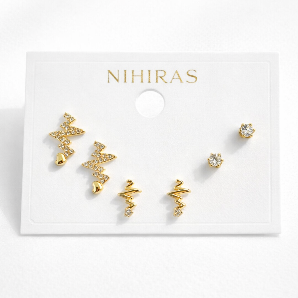 NIHIRAS Demi-Fine earrings Combo set